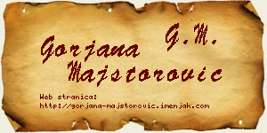 Gorjana Majstorović vizit kartica